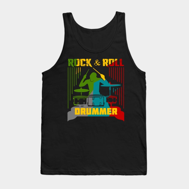 Rock And Roll Drummer Tank Top by Toogoo